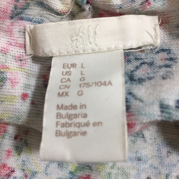 H & M Off Shoulder Ditsy Floral Cottage Core Ruffle Dress Cotton Blend S… - Picture 8 of 11